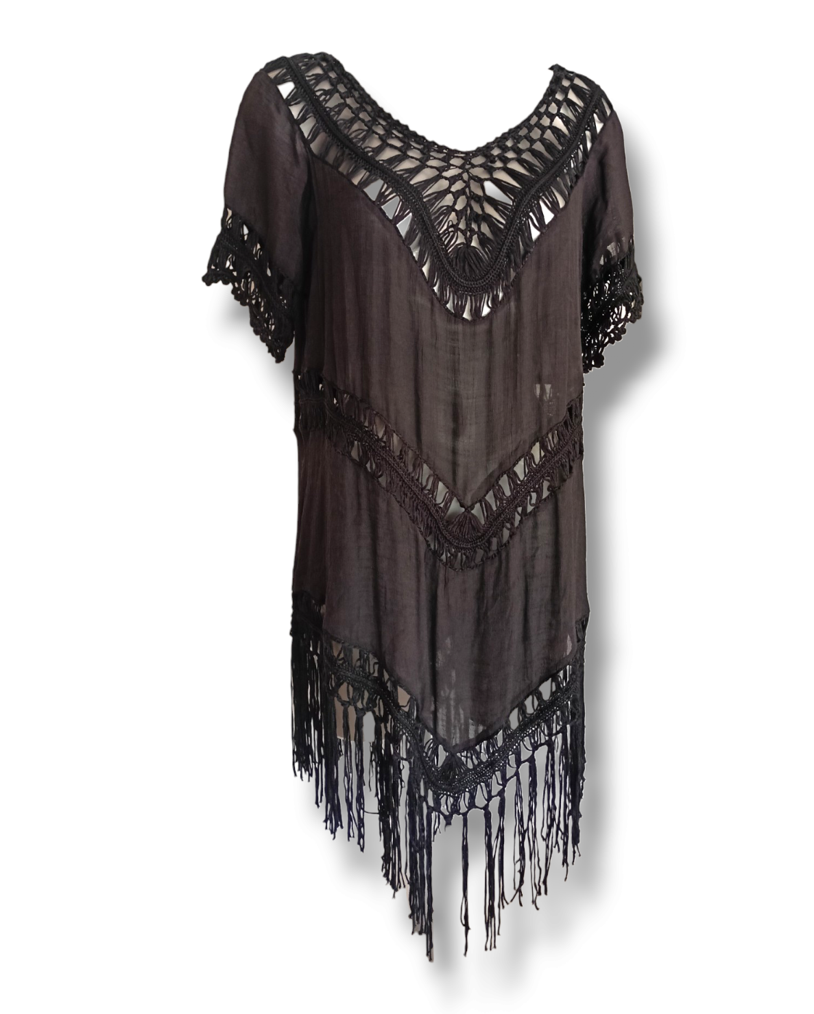 Černá boho tunika Scarlett