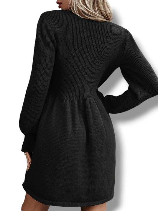 Svetrové šaty Veronica - černá, sedne od velikosti XS do XL