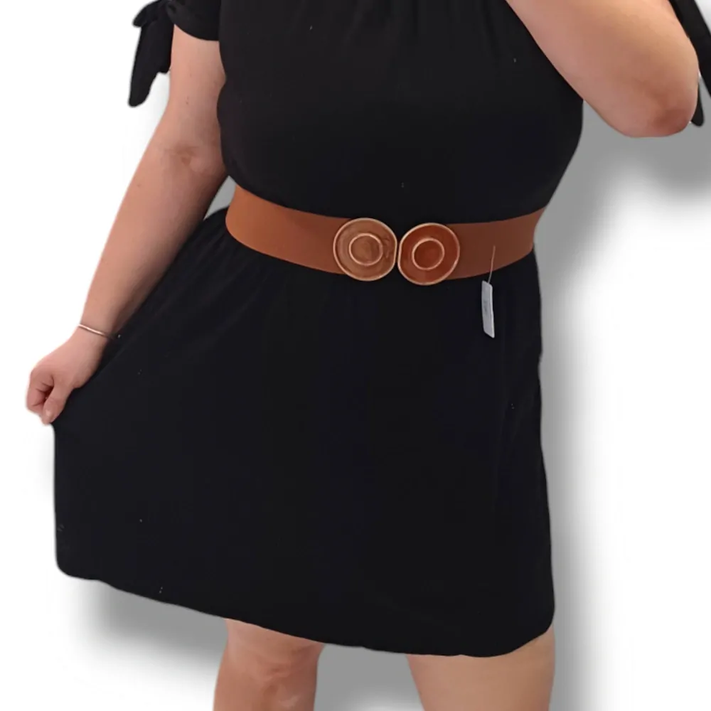 PLUS SIZE pružný hnědý pásek