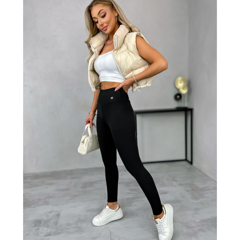Diana - bambusové zateplené legíny - černé, velikosti od S do 2XL