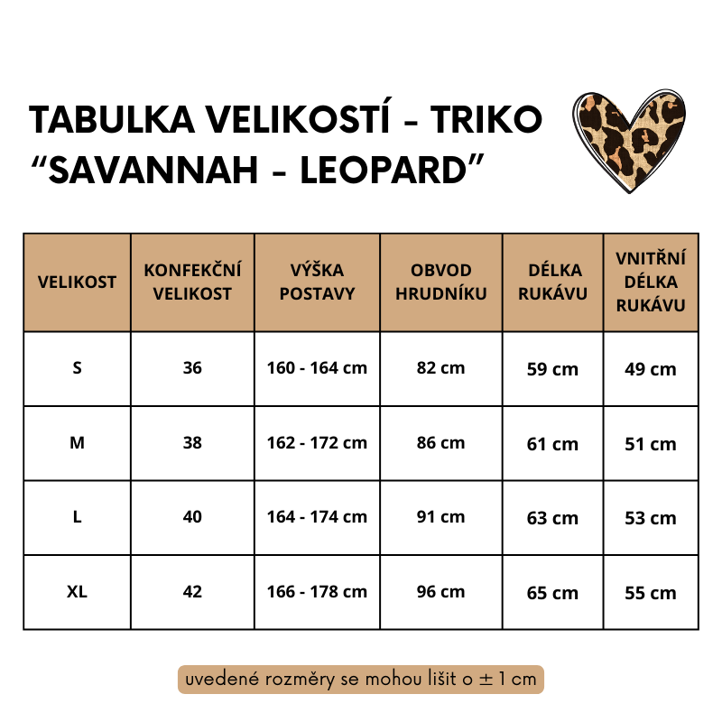SAVANNAH - tričko s dlouhým rukávem - leopard, velikost XL (42)