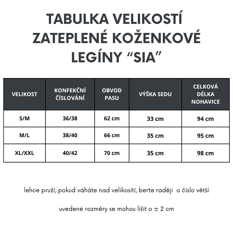 SIA zateplené koženkové legíny – tmavě šedá, matný vzhled, velikost S/M