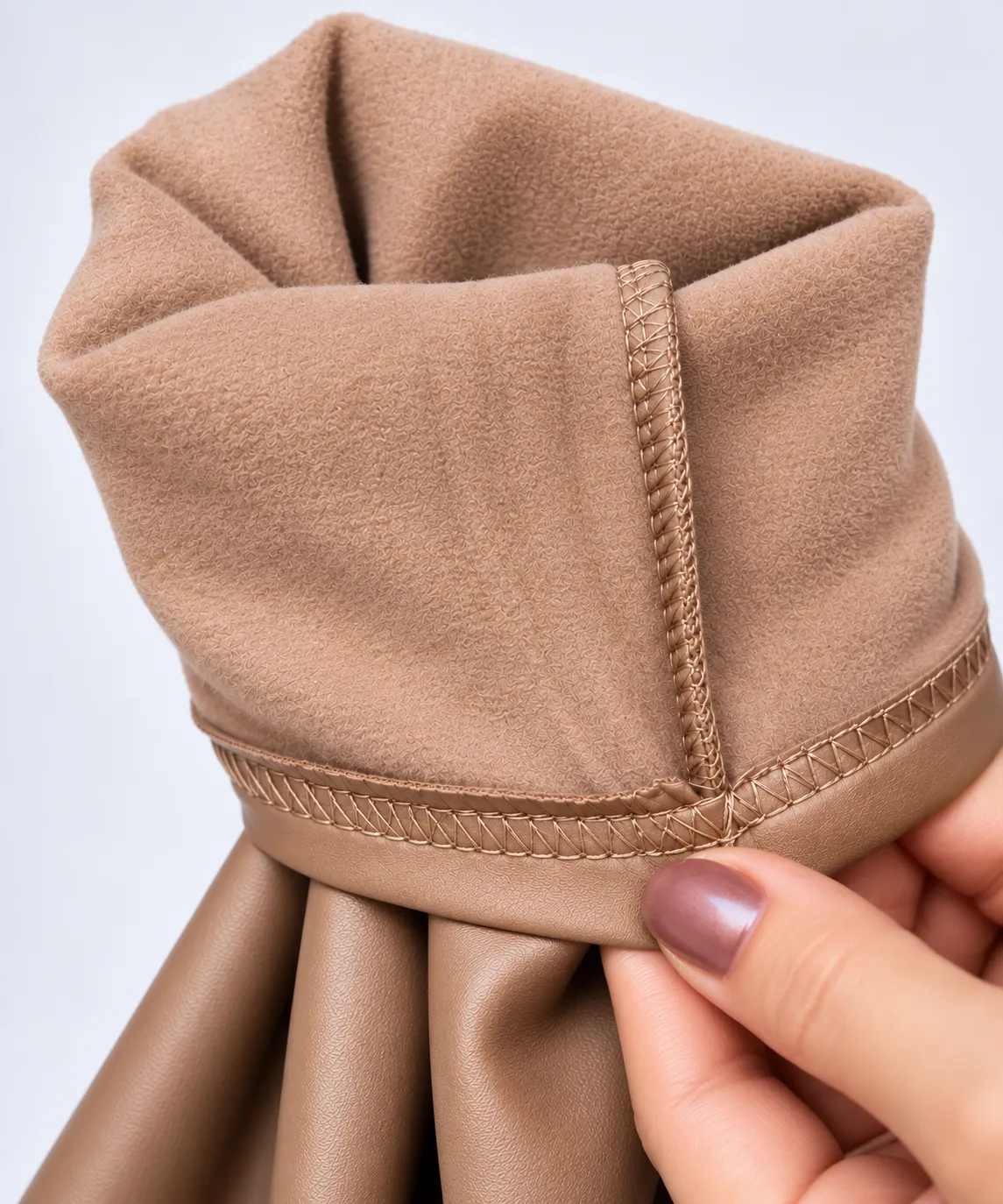 SIA zateplené koženkové legíny – skořice, matný vzhled, velikosti od S do 2XL