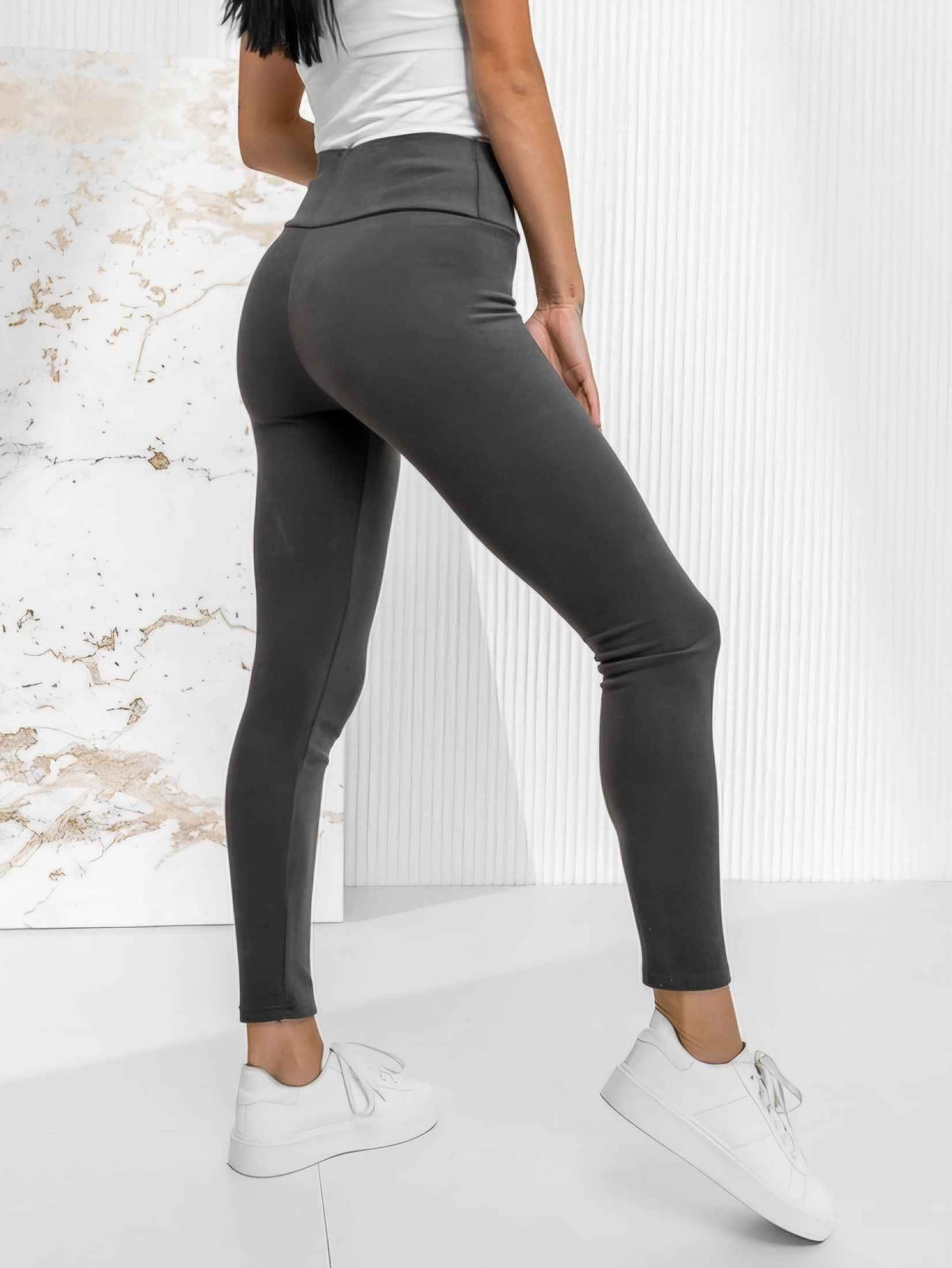 Bibi - bambusové středně zateplené legíny - šedá, velikosti od S do 2XL