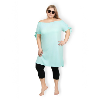 PLUS SIZE šaty Carmen - světle modrá, sednou do velikosti 50