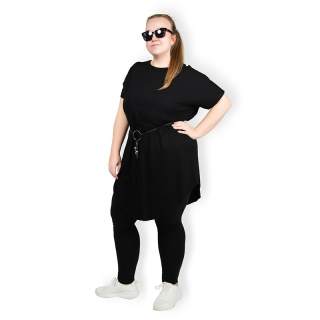 Bellisima - tunika s páskem - černá, sedne od velikosti L do XXXL