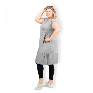 PLUS SIZE šaty Kate - šedá, sednou do velikosti 50