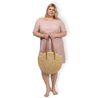 Leona - krajkové PLUS SIZE šaty - růžová, sednou do velikosti 50