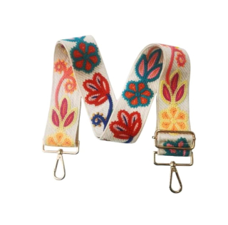 FLORA VIVA - vyšívaný popruh - bílá