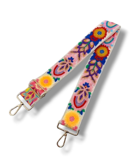 LIMONADA - vyšívaný popruh na kabelku/ledvinku, bílá